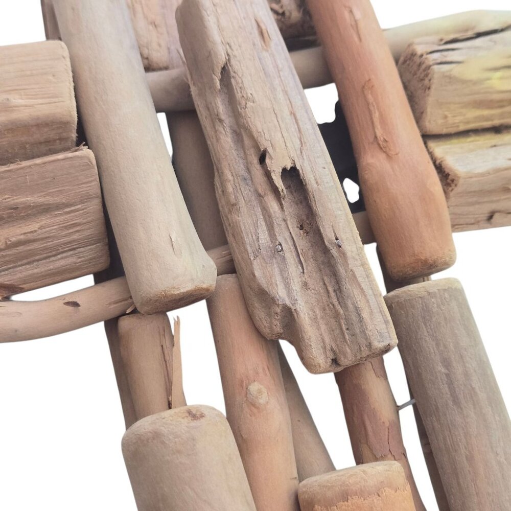 Rustic Driftwood Cross Wall Decor Metal Accent 17 Inch - Picture 14 of 14